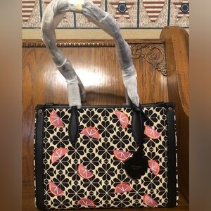 NWT-Kate Spade-Spade Flower Jacquard-Grapefruits Market-Medium Tote-$298